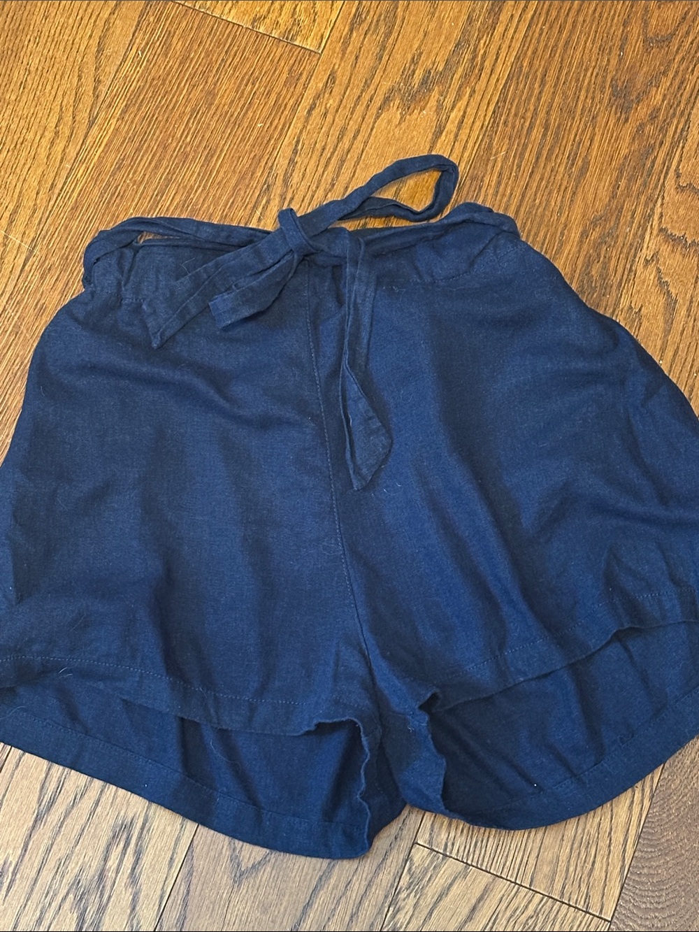 Blu Pepper Navy High-Waist Tie Shorts